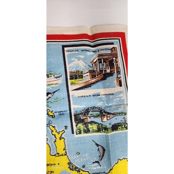 Pure Linen Fast Colours Kitchen Tea Towel New Zealand North Island Map 31x20 - Picture 16 of 16